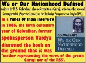 WE or OUR NATIONHOOD DEFINED written by M.S.GOLWALKAR
